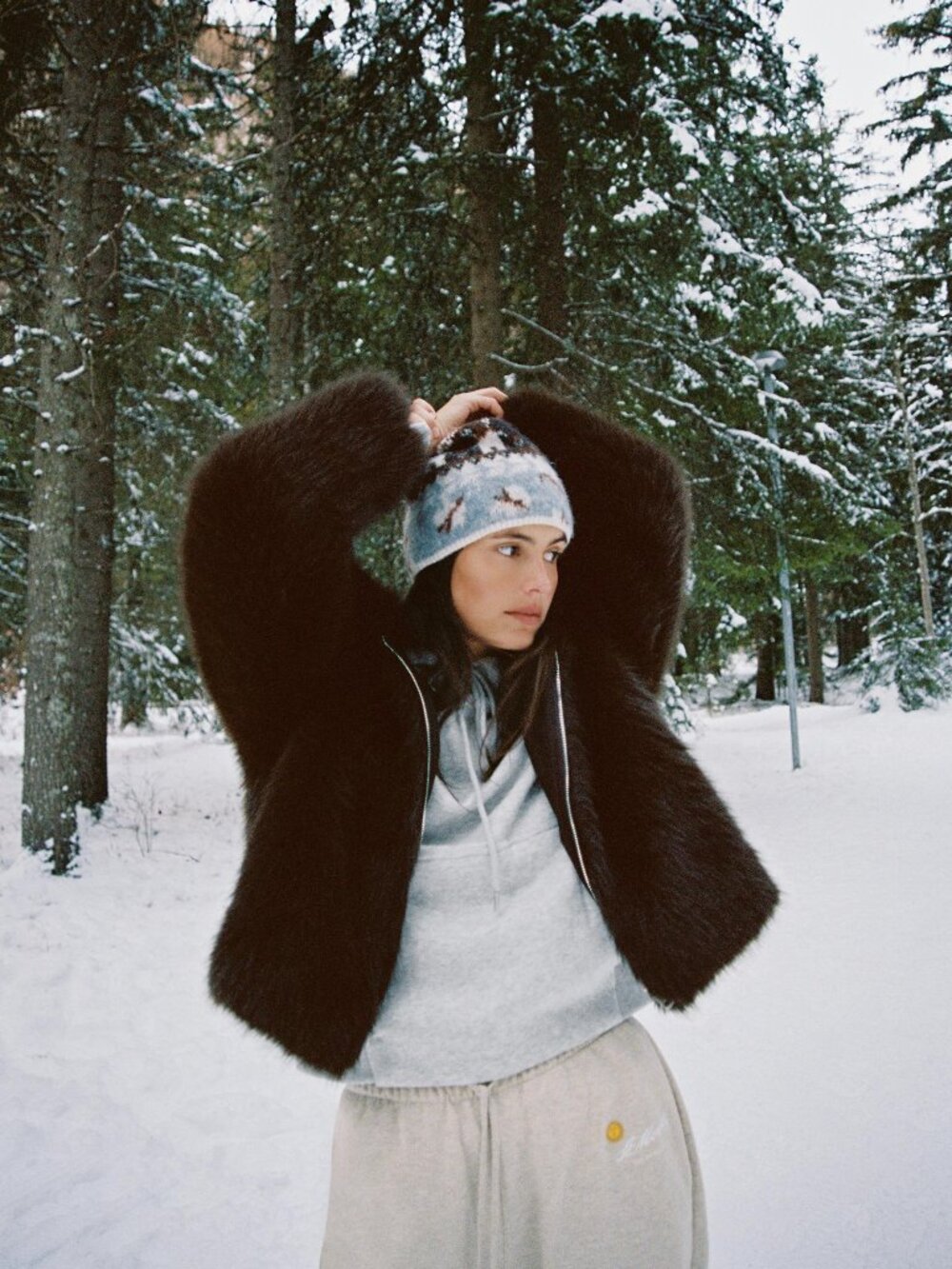 ZARA FUR BROWN COAT